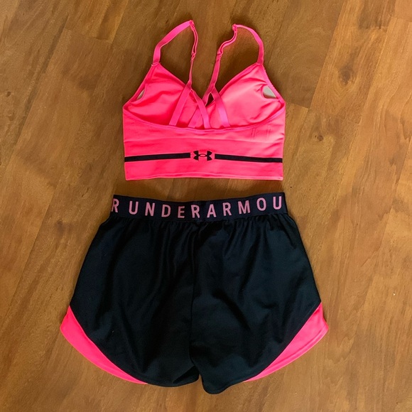EUC Under Armour XS Matching Running Shorts & Sports Bra - Picture 2 of 9